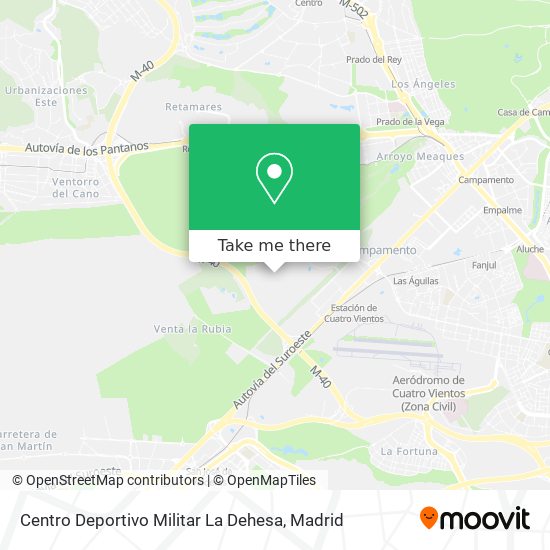 mapa Centro Deportivo Militar La Dehesa