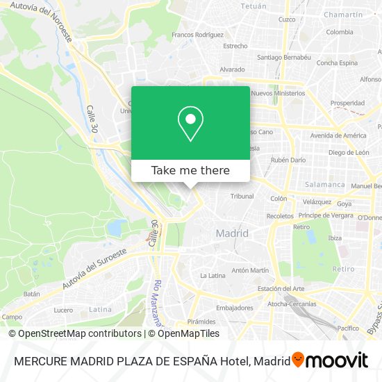 mapa MERCURE MADRID PLAZA DE ESPAÑA Hotel