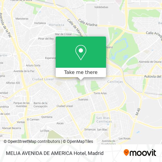 MELIA AVENIDA DE AMERICA Hotel map