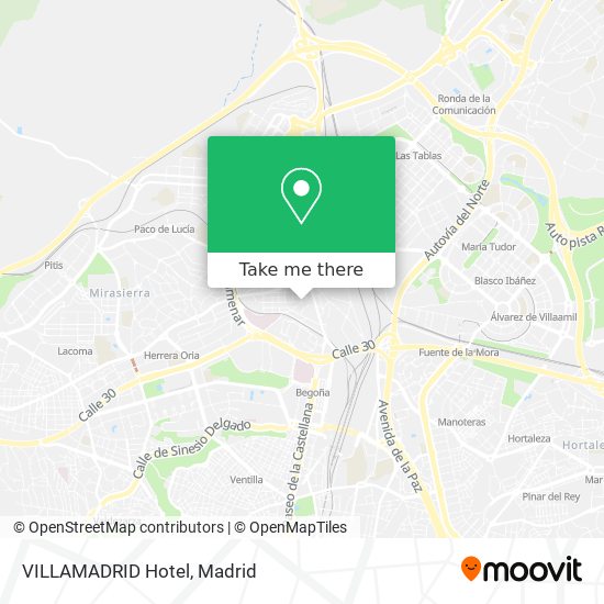 mapa VILLAMADRID Hotel