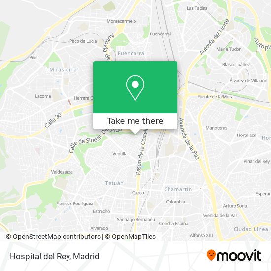 Hospital del Rey map