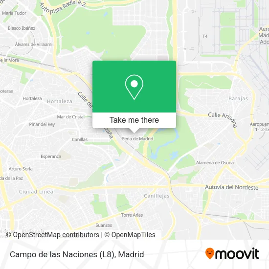 Campo de las Naciones (L8) map