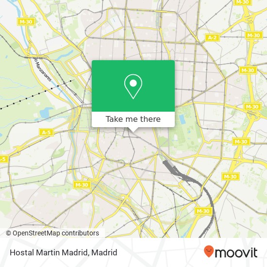 mapa Hostal Martin Madrid