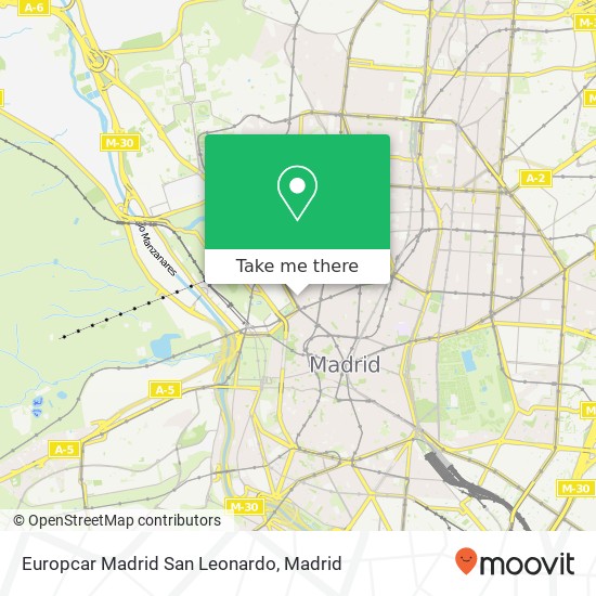 Europcar Madrid San Leonardo map