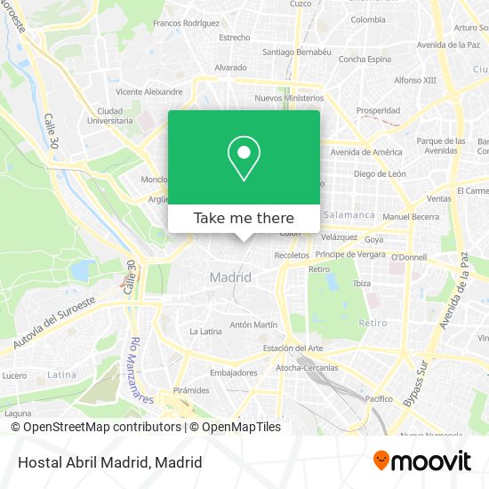 Hostal Abril Madrid map