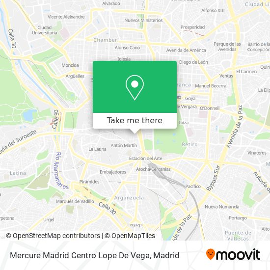 mapa Mercure Madrid Centro Lope De Vega