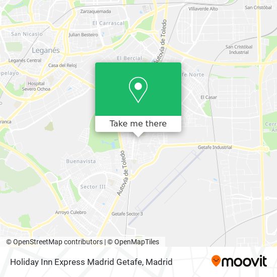 Holiday Inn Express Madrid Getafe map
