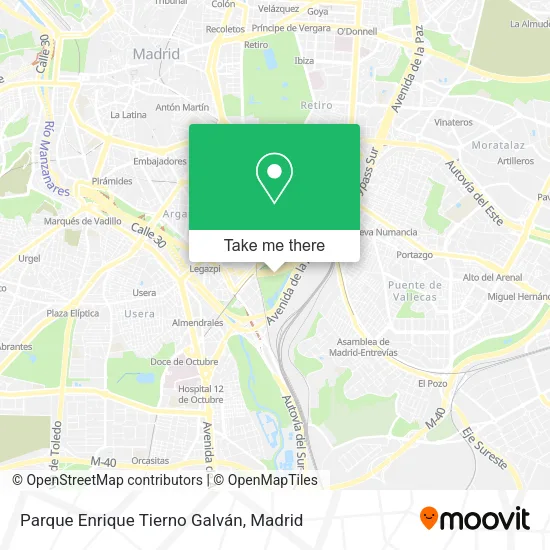 Parque Enrique Tierno Galván map