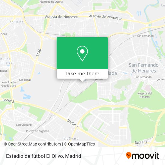 Estadio de fútbol El Olivo map