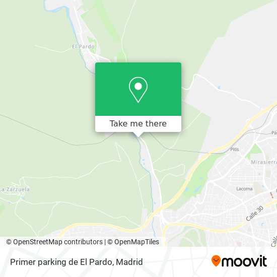 Primer parking de El Pardo map