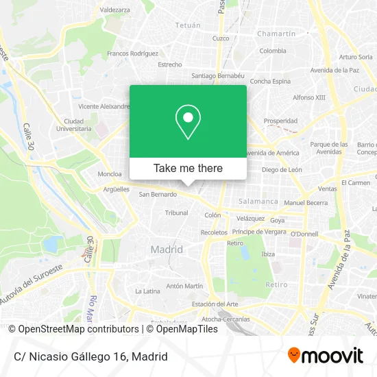 C/ Nicasio Gállego 16 map