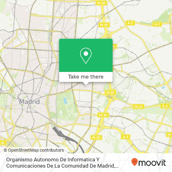 Organismo Autonomo De Informatica Y Comunicaciones De La Comunidad De Madrid map