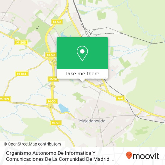 mapa Organismo Autonomo De Informatica Y Comunicaciones De La Comunidad De Madrid