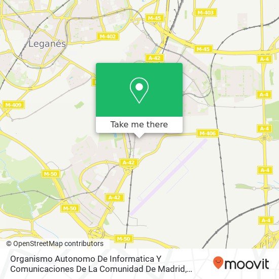 Organismo Autonomo De Informatica Y Comunicaciones De La Comunidad De Madrid map