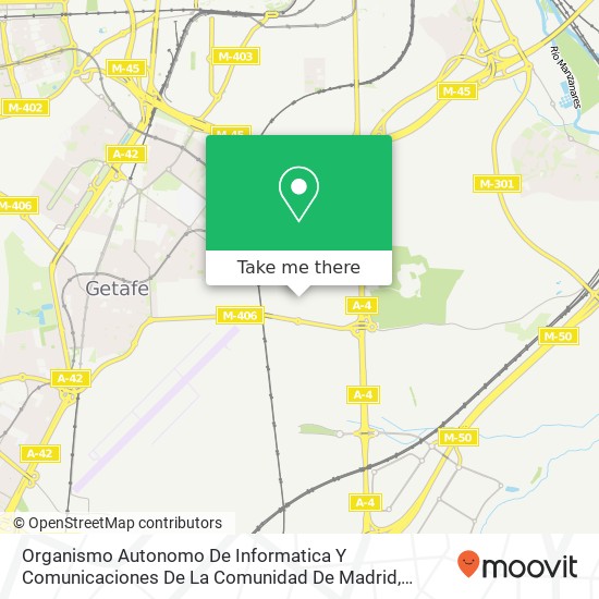Organismo Autonomo De Informatica Y Comunicaciones De La Comunidad De Madrid map