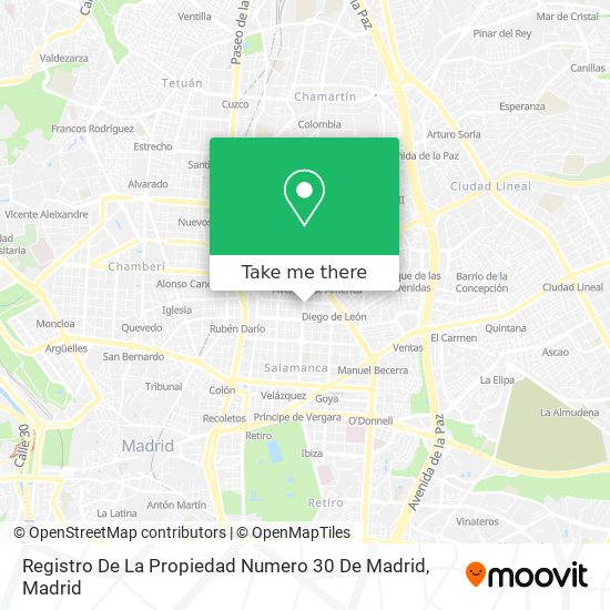 mapa Registro De La Propiedad Numero 30 De Madrid