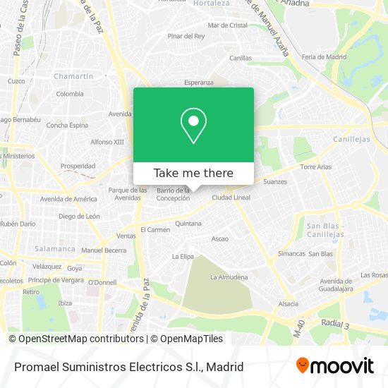 mapa Promael Suministros Electricos S.l.