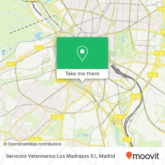 mapa Servicios Veterinarios Los Madrazos S.l.