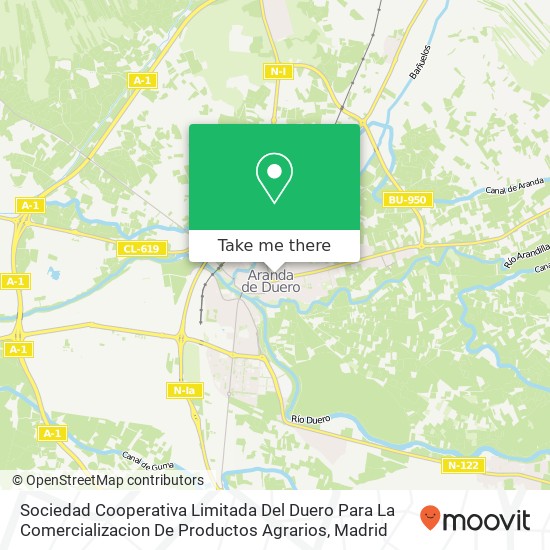 mapa Sociedad Cooperativa Limitada Del Duero Para La Comercializacion De Productos Agrarios