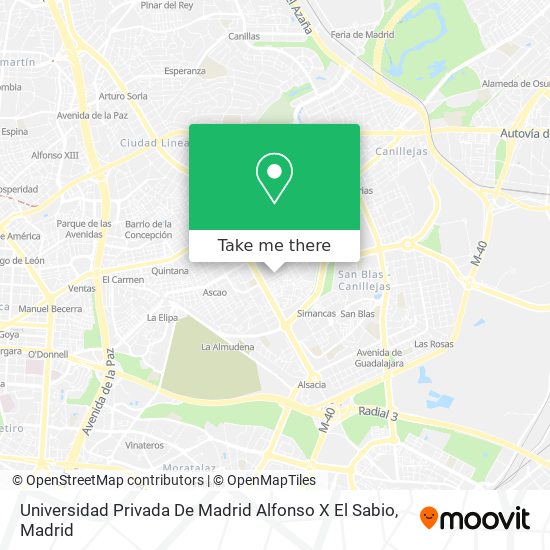Universidad Privada De Madrid Alfonso X El Sabio map