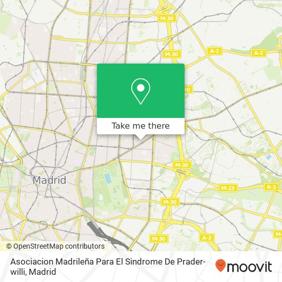 mapa Asociacion Madrileña Para El Sindrome De Prader-willi