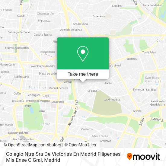 Colegio Ntra Sra De Victorias En Madrid Filipenses Mis Ense C Gral map