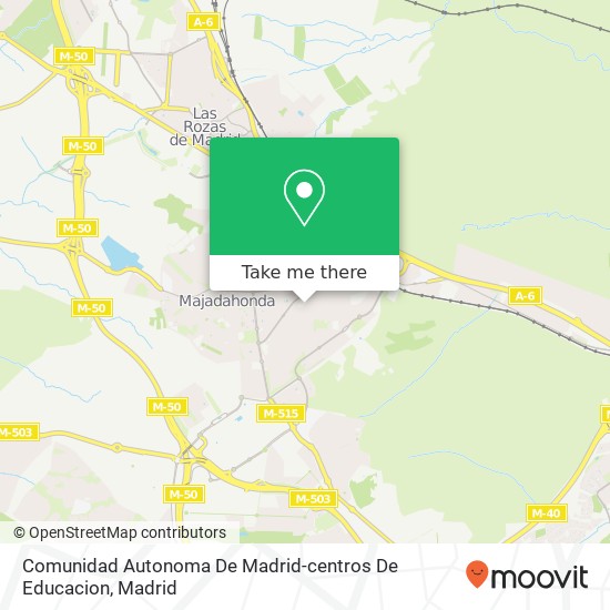 Comunidad Autonoma De Madrid-centros De Educacion map