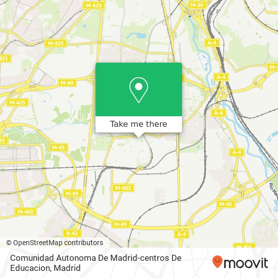 Comunidad Autonoma De Madrid-centros De Educacion map