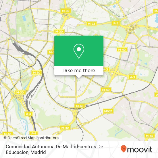 Comunidad Autonoma De Madrid-centros De Educacion map