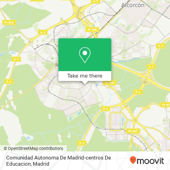 Comunidad Autonoma De Madrid-centros De Educacion map