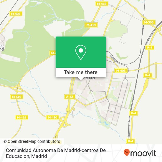 Comunidad Autonoma De Madrid-centros De Educacion map