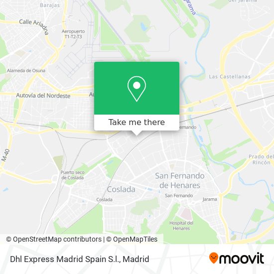 Dhl Express Madrid Spain S.l. map