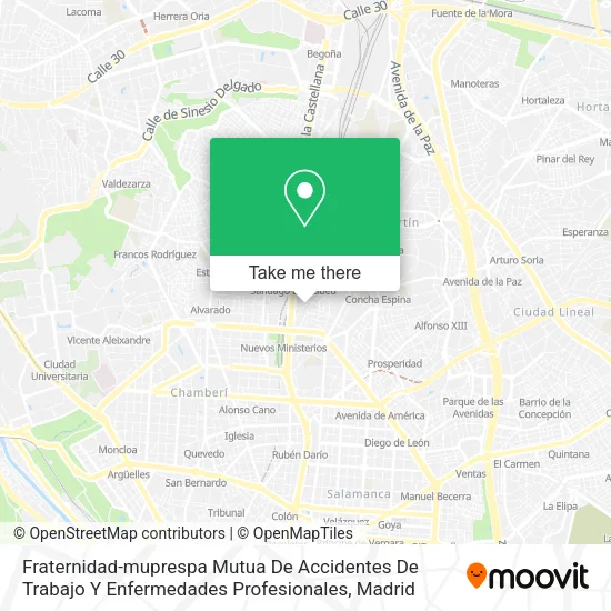 Fraternidad-muprespa Mutua De Accidentes De Trabajo Y Enfermedades Profesionales map
