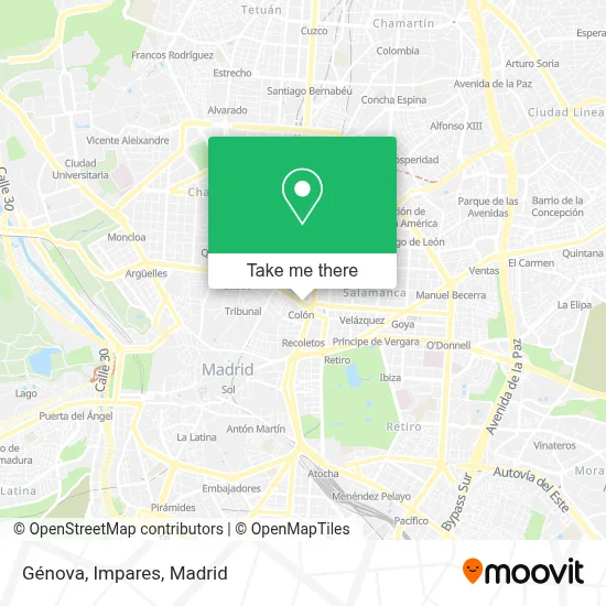 Génova, Impares map