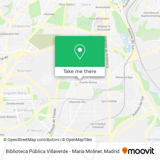 Biblioteca Pública Villaverde - María Moliner map