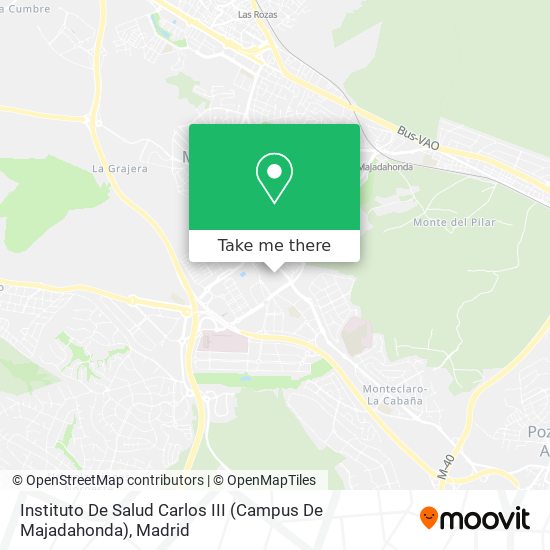 mapa Instituto De Salud Carlos III (Campus De Majadahonda)