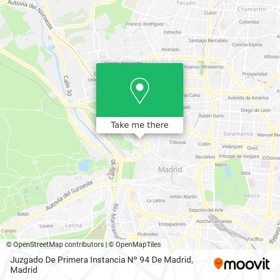 Juzgado De Primera Instancia Nº 94 De Madrid map