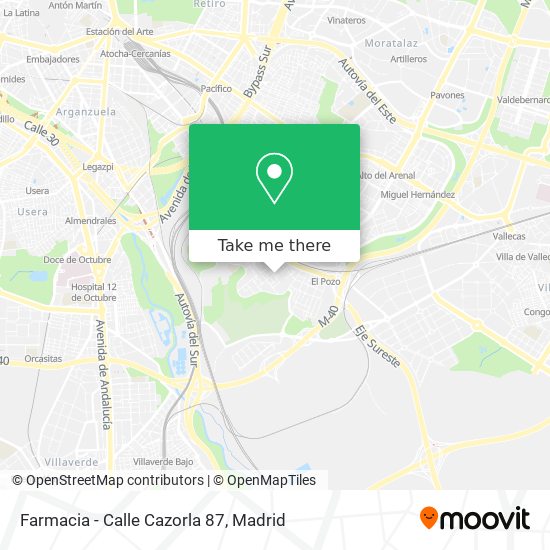 mapa Farmacia - Calle Cazorla 87