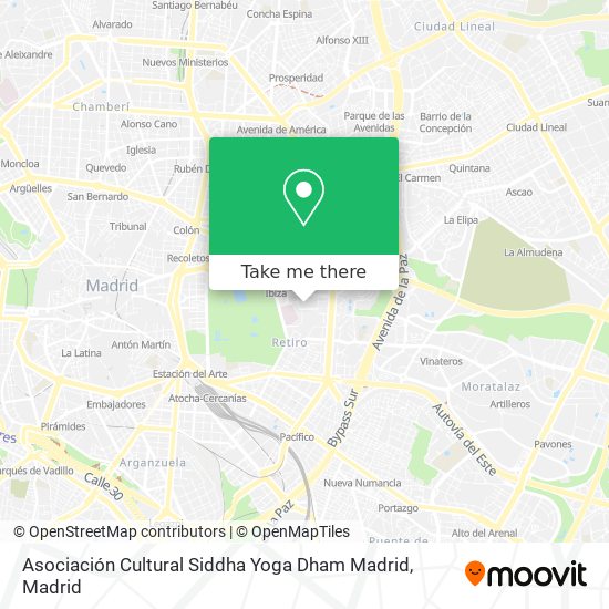 mapa Asociación Cultural Siddha Yoga Dham Madrid