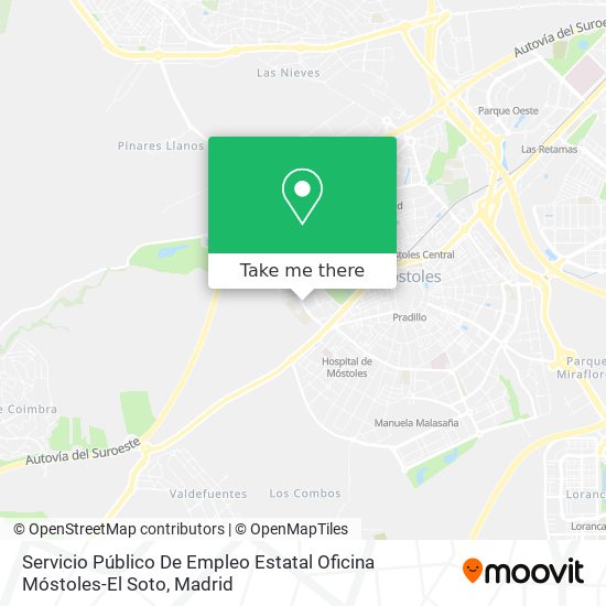 mapa Servicio Público De Empleo Estatal Oficina Móstoles-El Soto