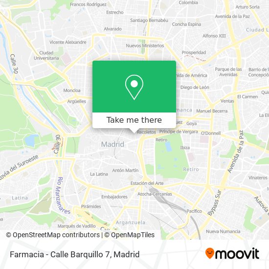 mapa Farmacia - Calle Barquillo 7