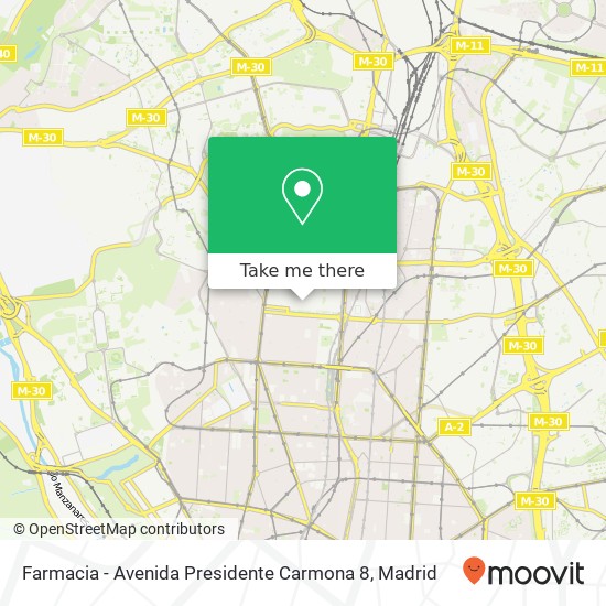 mapa Farmacia - Avenida Presidente Carmona 8