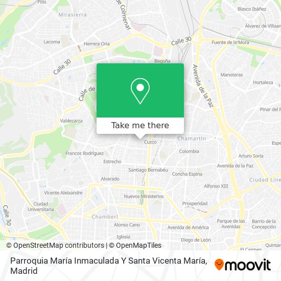 Parroquia María Inmaculada Y Santa Vicenta María map