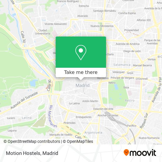 Motion Hostels map