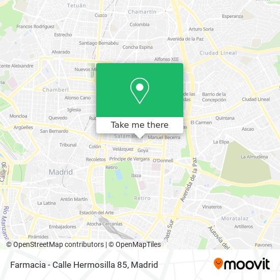 mapa Farmacia - Calle Hermosilla 85