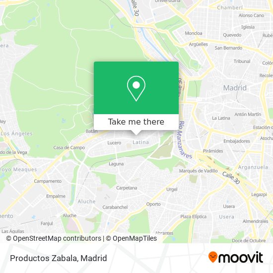 Productos Zabala map