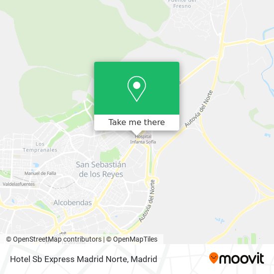 Hotel Sb Express Madrid Norte map