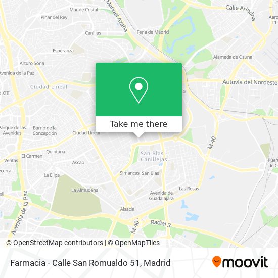 mapa Farmacia - Calle San Romualdo 51
