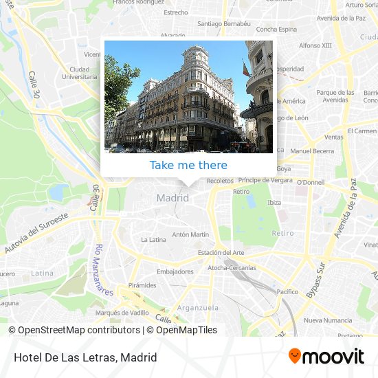 Hotel De Las Letras map
