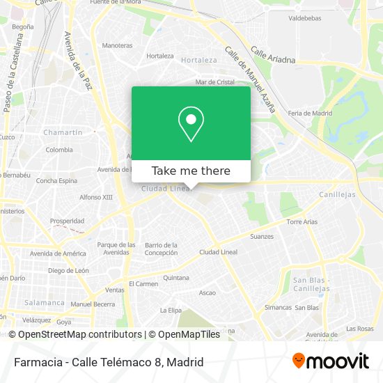 mapa Farmacia - Calle Telémaco 8